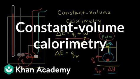 Constant Volume Calorimetry Thermodynamics Ap Chemistry Khan Academy Youtube