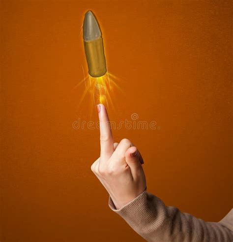 Gun Shaped Woman Hand With Bullet Stock Image Image Of Finger Crime