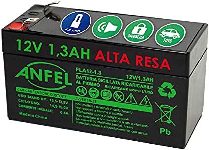 BATTERIA ERMETICA RICARICABILE AL PIOMBO 12 V 1 2 AH 1 3 AH UPS