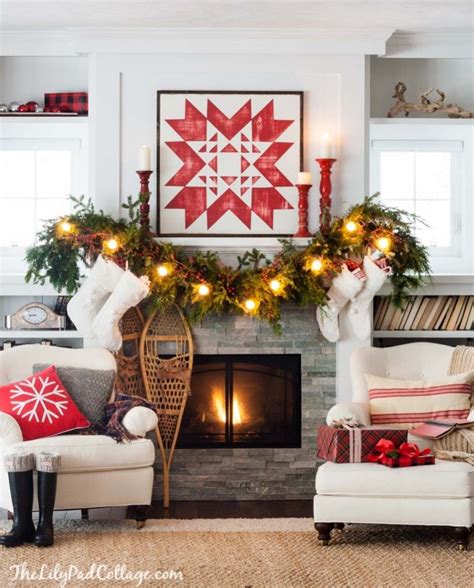 Cozy Ski Lodge Inspired Christmas Tour | Christmas lodge, Christmas mantel decorations, Ski ...