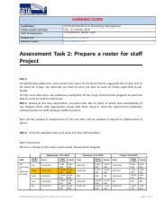 Task C Sitxhrm Roster Staff Docx Marking Guide Qualification