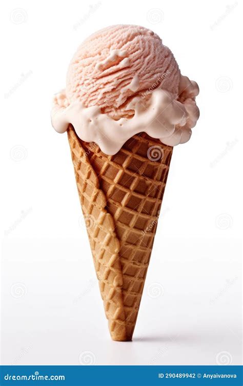 A Scoop Of Ice Cream In A Waffle Cone Stock Illustration