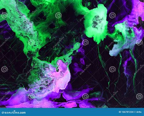 Neon Pink And Green Abstract Hand Painted Background Stock Illustration