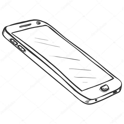 Single Sketch Smartphone Stock Vector Image by ©nikiteev #117106498