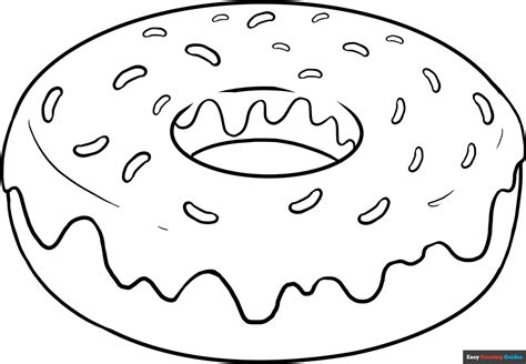 Donut Coloring Page | Easy Drawing Guides