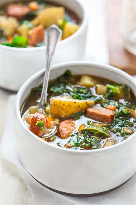 Potato And Kale Soup With Andouille Healthy Seasonal Recipes