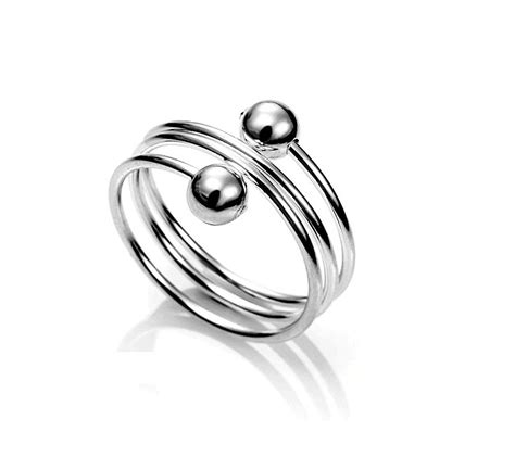 Anillo Espiral Bolas Plata De Ley 925 MM