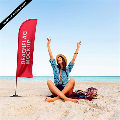 Free Beach Flag Mockup Psd Template Mockup Den