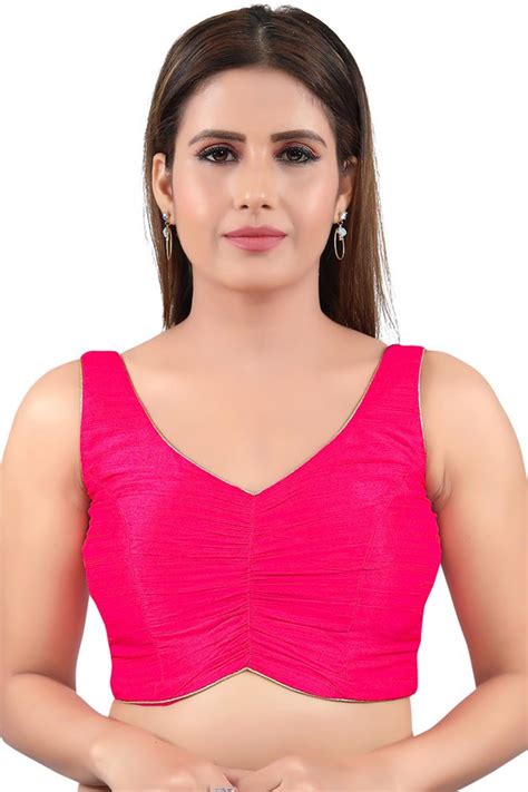 Want To Purchase An Art Silk Solid Saree Blouse In Pink Muhenera Get It Now