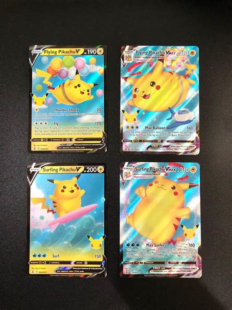 Set Of Flying Pikachu V Vmax Surfing Pikachu V Vmax Pokemon Tcg