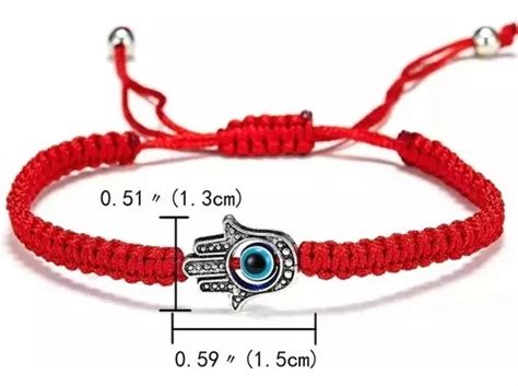 Pulsera De Hilo Rojo Con Ojo Turco En Mano Fatima Proteccion Cuotas