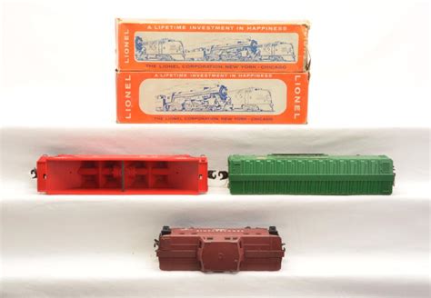 Sold Price Lionel Postwar 6436 110 Red Lv Hopper 6572 Rea Reefer 6437