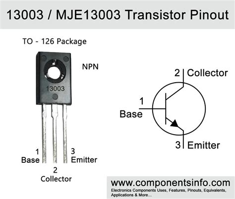 13003 Mje13003 Transistor Pinout Equivalent Uses Specs And Other