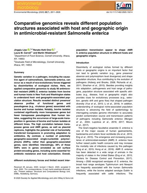 Pdf Comparative Genomics Reveals Different Population Structures