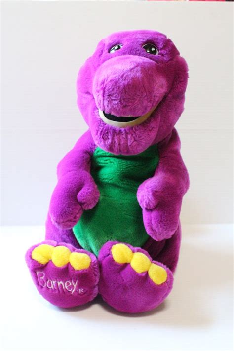 Large Barney Stuffed Plush Animal Purple Dinosaur Stuffed Etsy