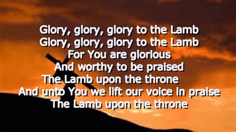 Glory to the Lamb - Benny Hinn (Lyrics) Chords - Chordify