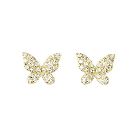 Mini Diamond Butterfly Stud Earrings - KAMARIA