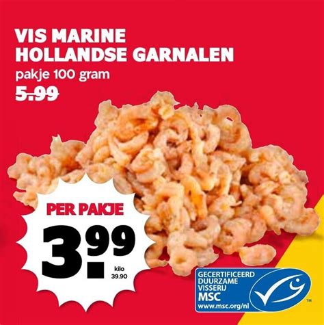 VIS MARINE HOLLANDSE GARNALEN Pakje 100 Gram Aanbieding Bij De Boerenschuur