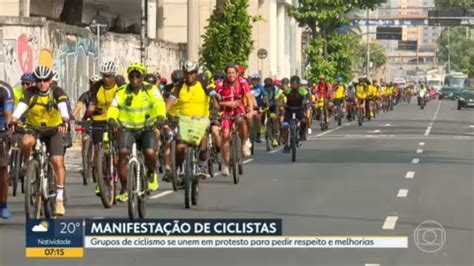 Vídeo Noventa grupos de ciclistas fizeram um protesto no Rio Bom Dia