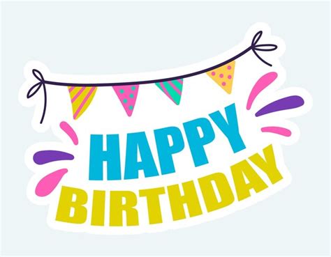 Premium Vector Flags Garland With Happy Birthday Text For Celebration Party