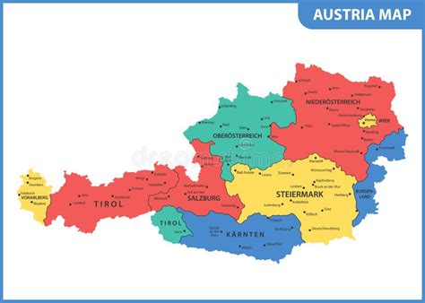 O Mapa Detalhado Da Ustria Regi Es Ou Estados E Cidades Capital