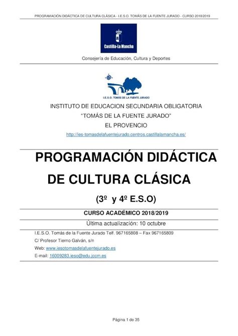 Pdf Programaci N Did Ctica De Cultura Cl Sicaies