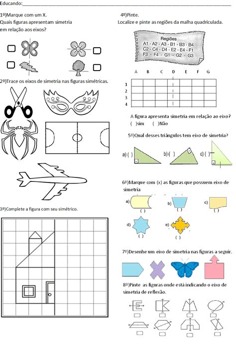 Atividade Eixo De Simetria 4 Ano REVOEDUCA