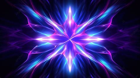 Cool Neon Star 4k Uhd Glowing Abstract Background In Blue And Purple 3d Illustration Art, Tunnel ...