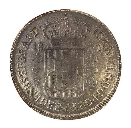 Numismática Moeda de Prata do Brasil Colonial 960 Réis 1810 B