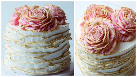 Piping Rustic Buttercream Ruffles On A Cake Cake Decorating Tutorial