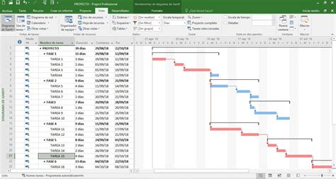 Diagrama De Gantt En Microsoft Project Microsoft Project