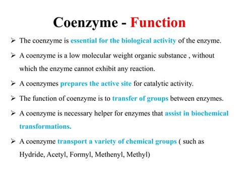 Definitions And Types Of Coenzymes