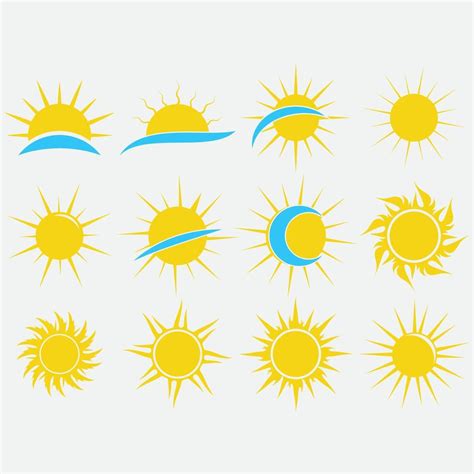 Collection Of Sun Logos 41167432 Vector Art At Vecteezy