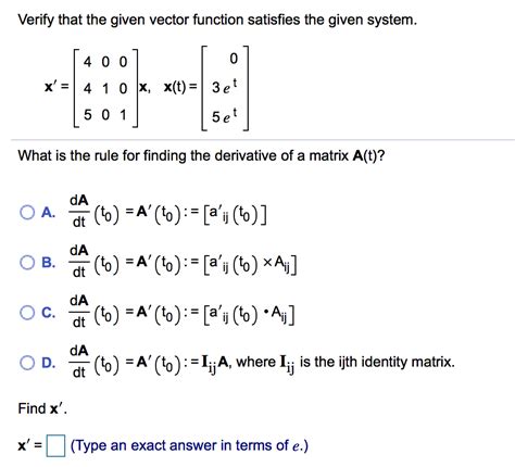 Solved Verify That The Given Vector Function Satisfies The