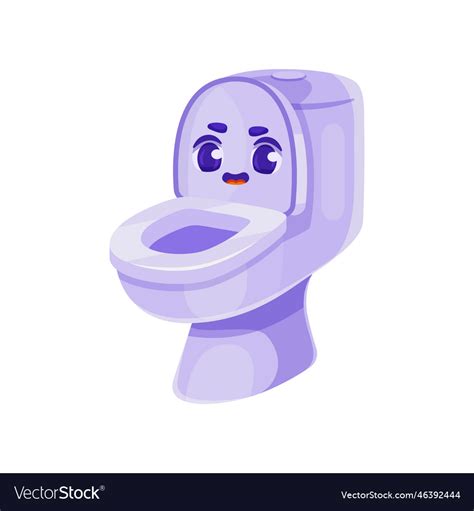 Cute Toilet Bowl Drawing With Funny Face Cartoon Vector Image