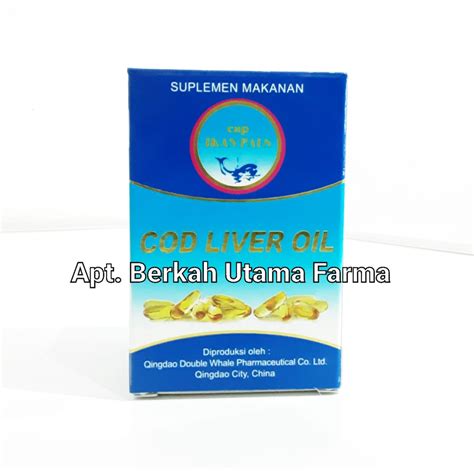 Jual Cod Liver Oil Cap Ikan Paus Botol Isi Kapsul Lunak Shopee