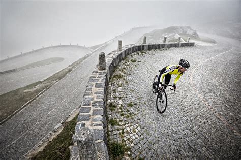 Cycling the cobbled Gotthard Pass Airolo - Andermatt, Switzerland