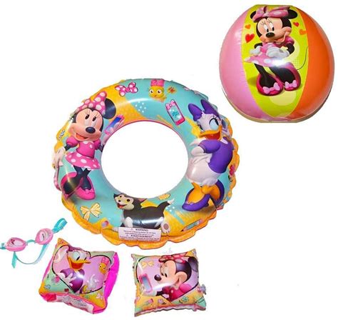 Disney Jr Minnie 5 Piece Swim Set Included Goggles Swim Ring Be