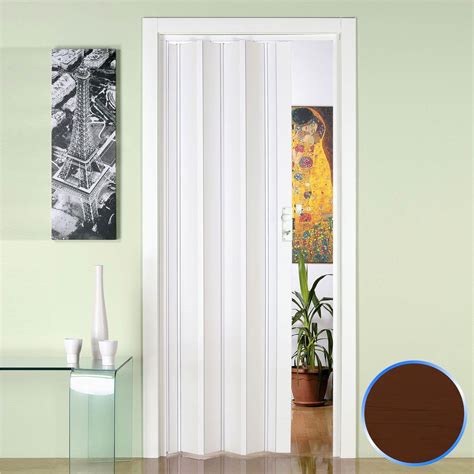 Porte pliante en pvc accordèon noyer 88 5x214cm mod Luciana Leroy Merlin