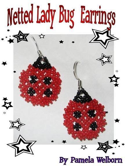 Bead Netted Lady Bug Earrings Pattern On Craftsy Beading Netting