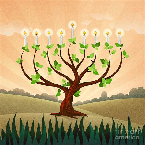 Menorah Tree Digital Art By Peter Awax