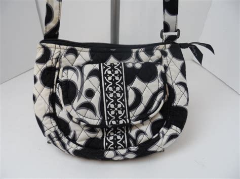 Vera Bradley Lizzy Black White Small Crossbody Purse … Gem