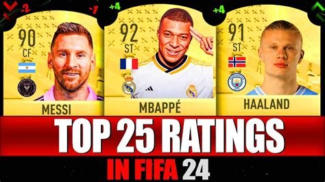 TOP 25 HIGHEST RATINGS IN FIFA 24 FT HAALAND MBAPPE YouTube