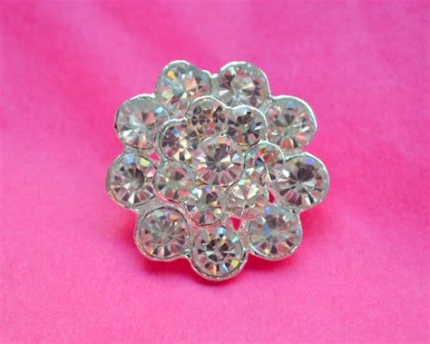 Classic Flower Rhinestone Brooch Shine Trim