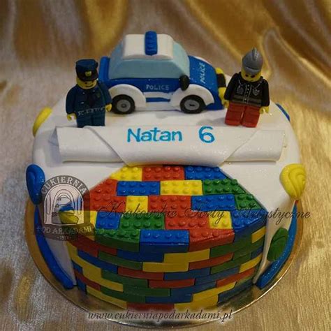 Adch Tort Lego Figurki Policja Auto Policjant Stra Ak Klocki Drogi