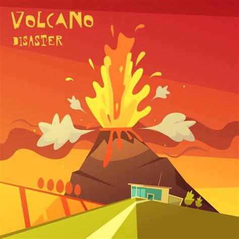 Volcano Disaster Illustration 476452 Vector Art at Vecteezy