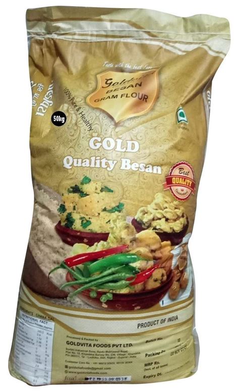 Indian Goldvita Gold Quality Gram Flour Besan 50 Kg Packaging Type