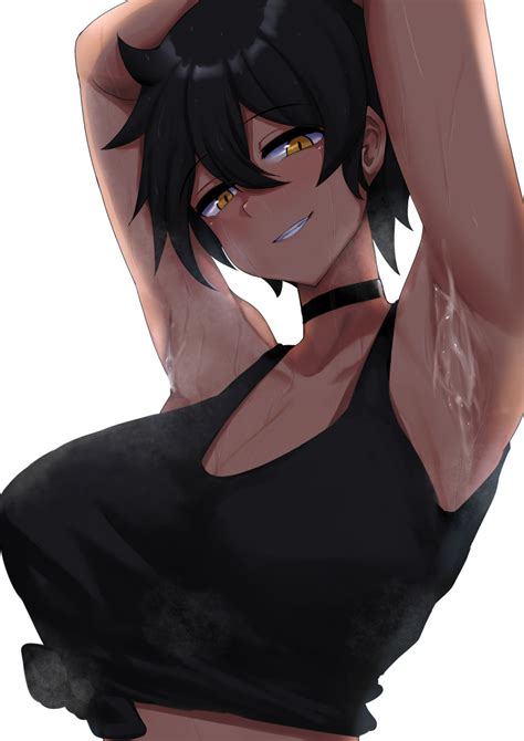 Hentai Busty Girl Girl Big Breasts Breasts Dark Skinned Female Dark