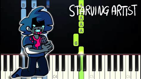 Friday Night Funkin Vs Starving Artist V Inharmony Song Piano