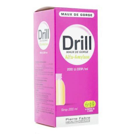 Drill Alfa Amylase Sirop Mal De Gorge A Partir De 6 Mois 200 Ml